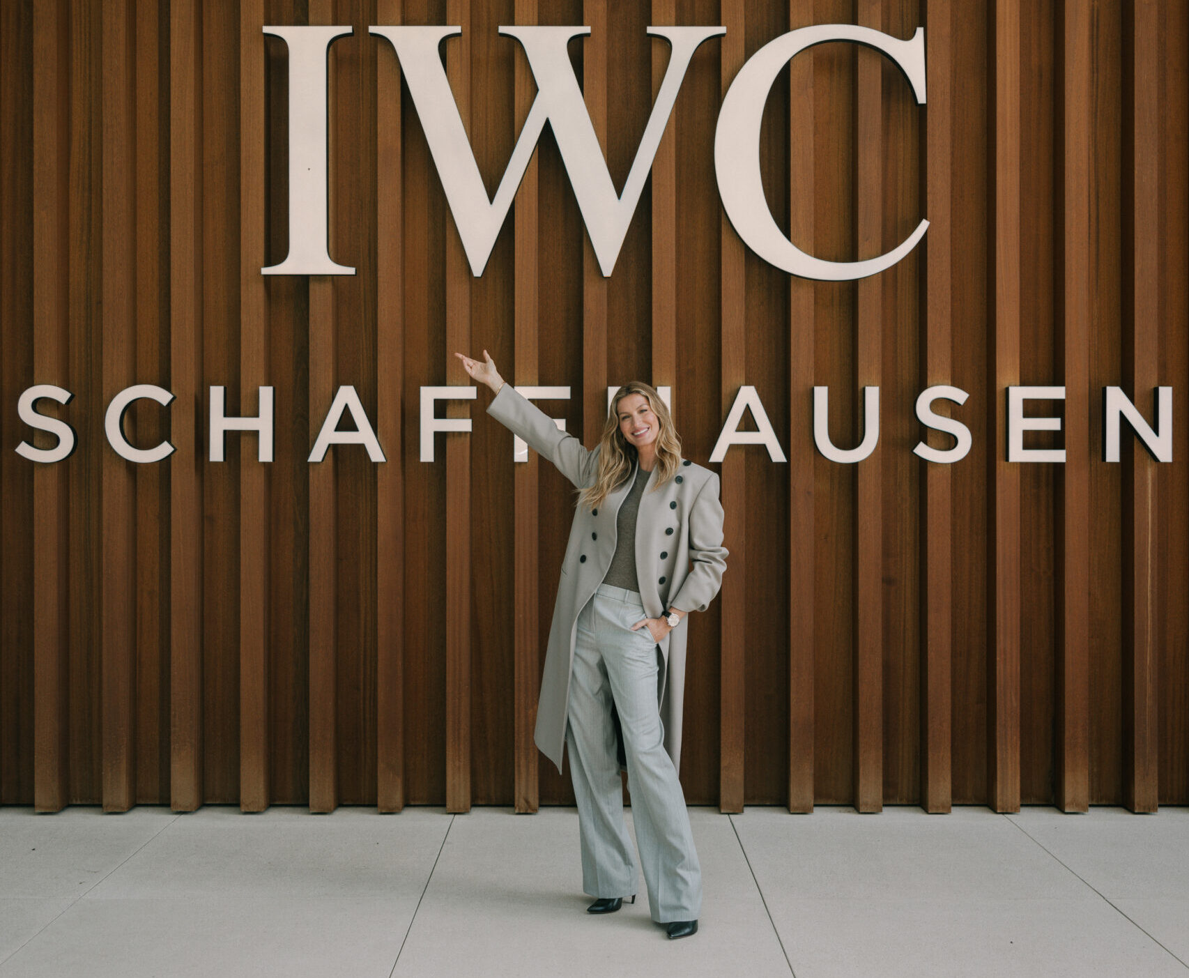 GISELE BÜNDCHEN VISITS THE IWC MANUFAKTURZENTRUM IN SCHAFFHAUSEN