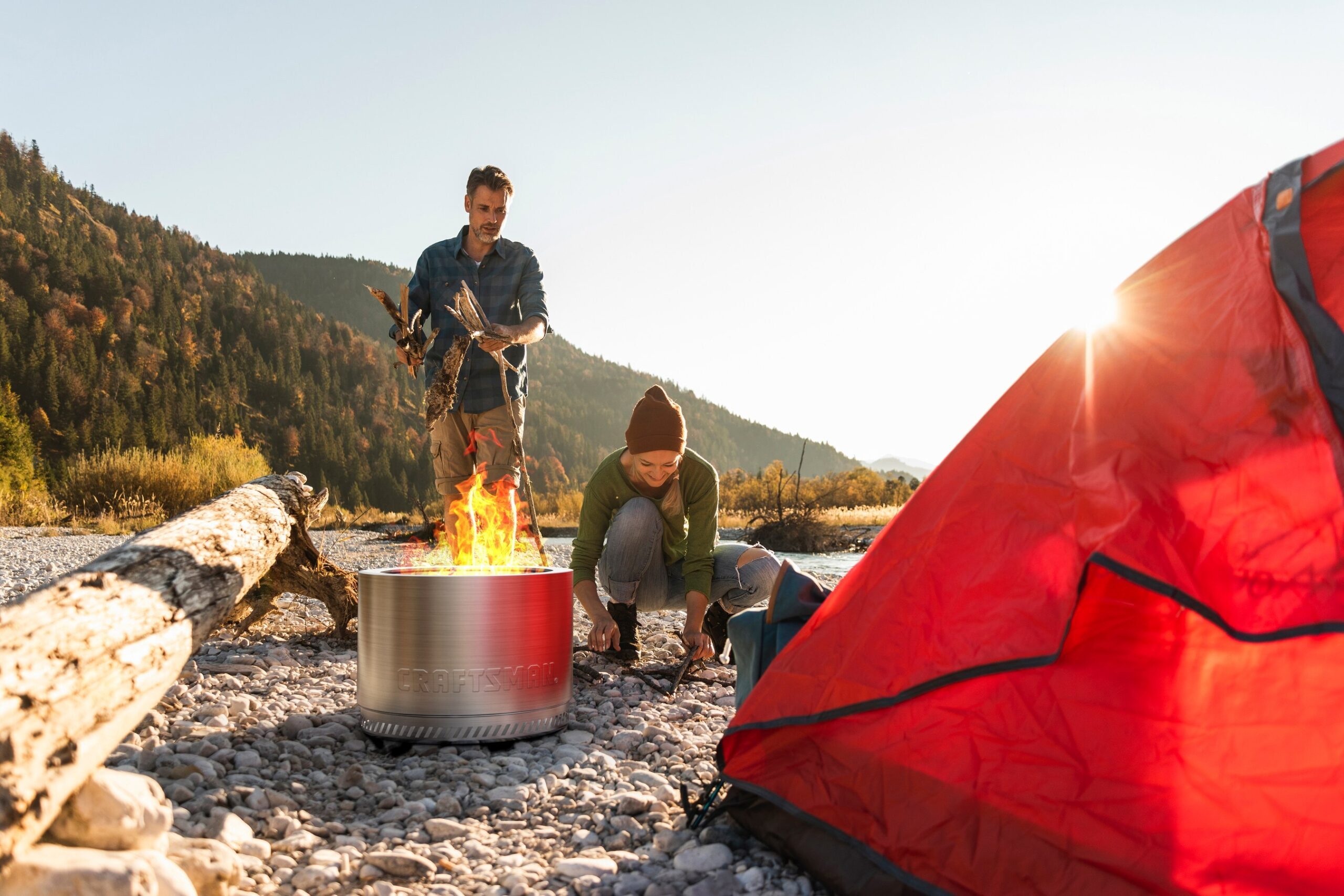CRAFTSMAN Camping Essentials - Stainless Steel Smokeless Wood Burning Fire Pit - Courtesy of Craftsman