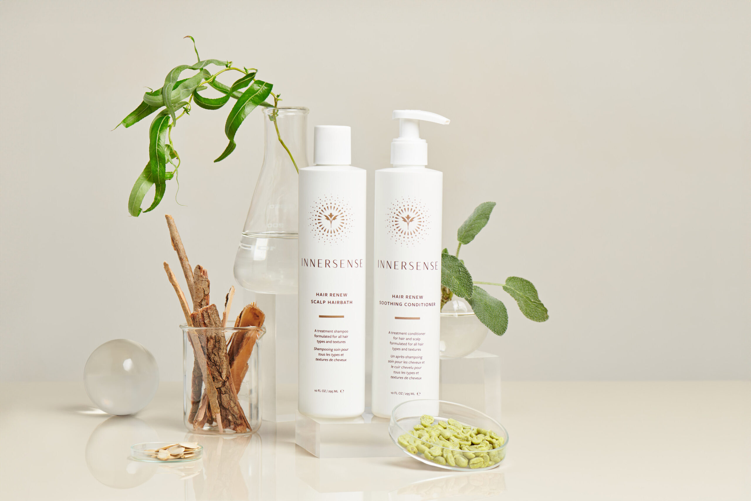 Innersense Hair Renew Scalp Hairbath and Hair Renew Soothing Conditioner - Courtesy of Innersense Organic Beauty